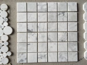  Carrara White marble Square cubes mixed Mosaic Tile For Interior floor and wall