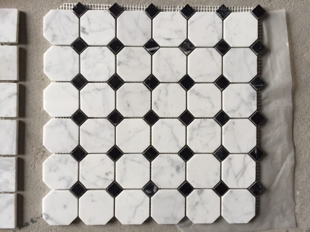 1”x1” Hexagon Carrara White Stone Kitchen Wall Marble Mosaic Tile Irregular Shape Backsplash Bathroom Floor Mosaic Tile