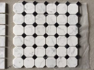 1''x1'' Hexagon Carrara White Stone Kitchen Wall Marble Mosaic Tile Irregular Shape Backsplash Bathroom Floor Mosaic Tile