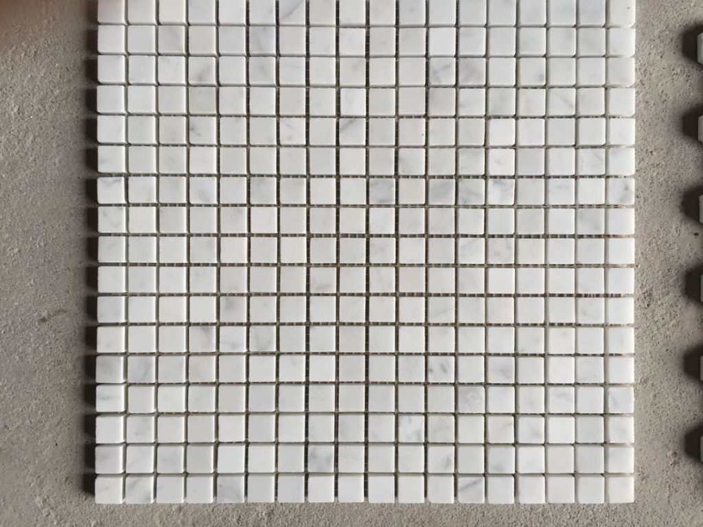 Bianco Carrara Cubes Pattern Marble Mosaics Tiles for Kitchen Wall Backsplash Bathroom Floor 