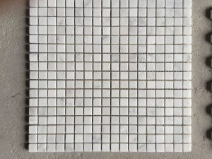 Bianco Carrara Cubes Pattern Marble Mosaics Tiles for Kitchen Wall Backsplash Bathroom Floor 