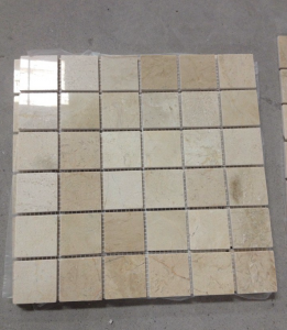 Crema Marfil Marble Cubes Marble Mosaics Tiles for Kitchen Wall Backsplash Bathroom Floor 