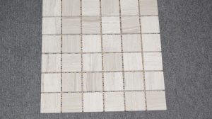 White Wooden Marble Cubes Marble Mosaics Tiles for Kitchen Wall Backsplash Bathroom Floor 