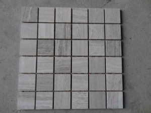 Grey Wooden Marble Cubes Marble Mosaics Tiles for Kitchen Wall Backsplash Bathroom Floor 