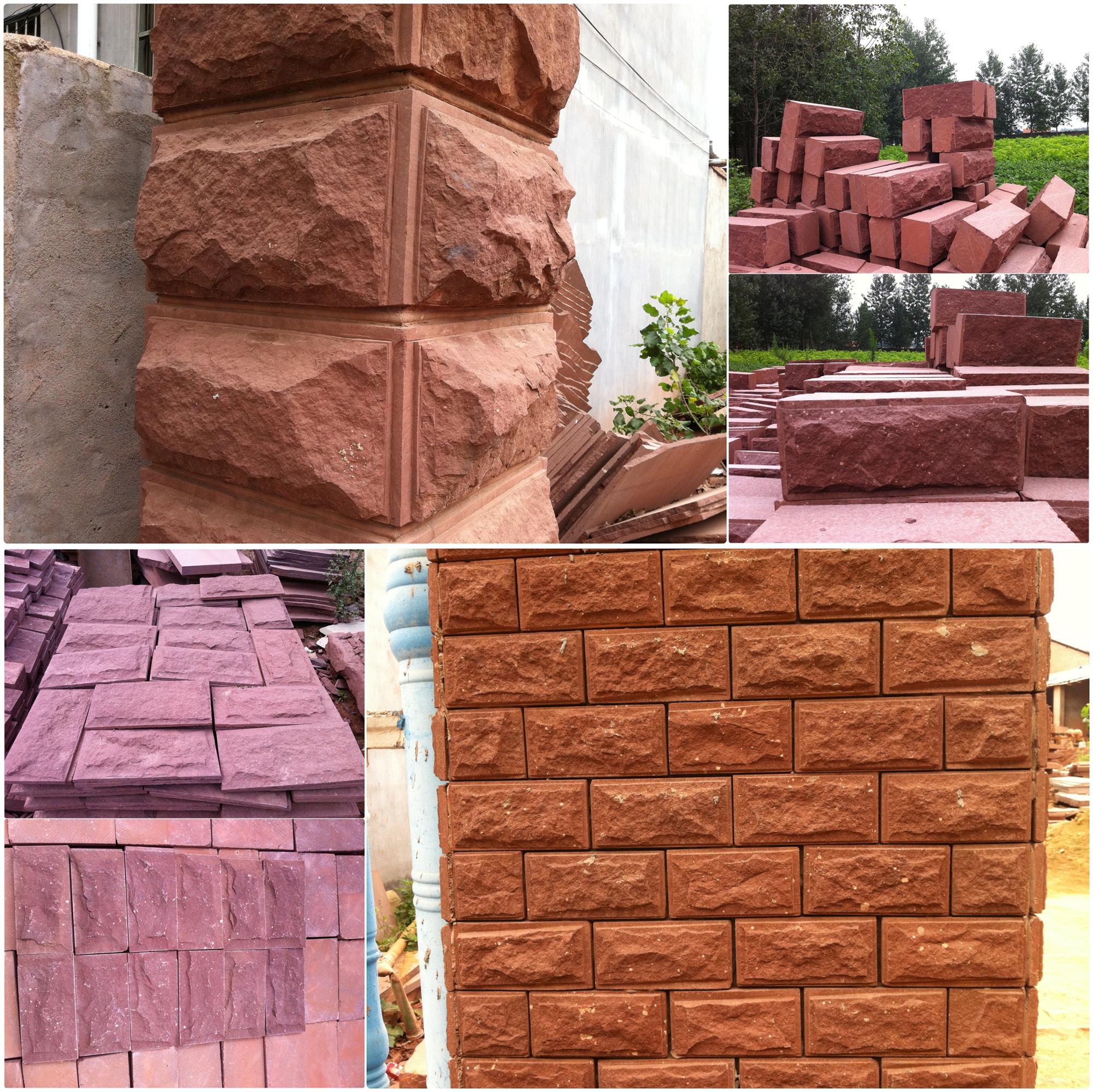 Own Quarry Natural Red Sandstone Mushroom Stone for Wall